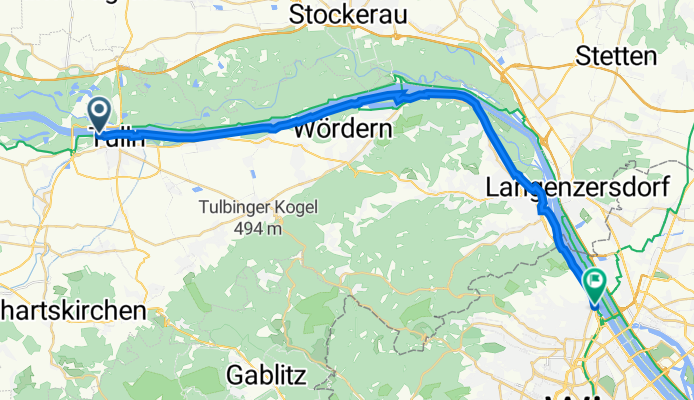 2023 Tulln - Wien-Nussdorf, rote Route, ca. 32 km