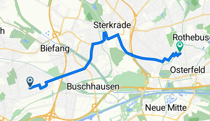 Lehrerstraße 27, Duisburg nach Halterner Straße 17, Oberhausen