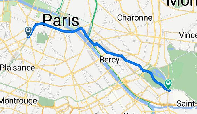 Rue de Vaugirard, Paris à 70 Avenue du Maréchal de Lattre de Tassigny, Saint-Maurice
