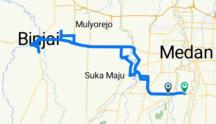 GMR2+4GF, Kecamatan Medan Johor to Jalan Jenderal Besar A.H. Nasution 7, Kecamatan Medan Johor