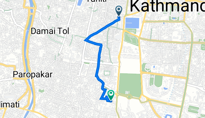 Kunayetwa Marg, Kathmandu to M8X7+M46, Kathmandu