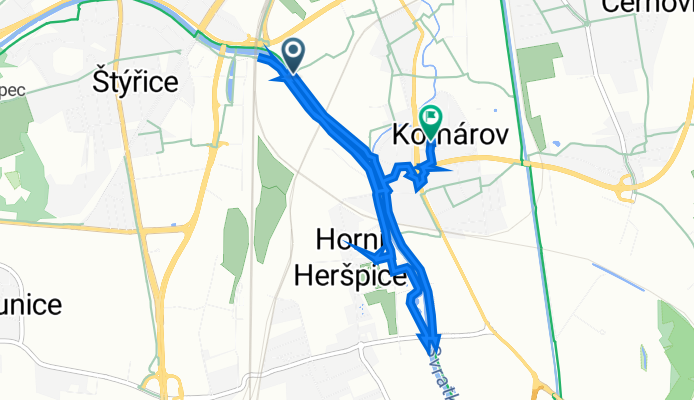 Rosická 490/28, Brno to Hodonínská 634/21, Brno