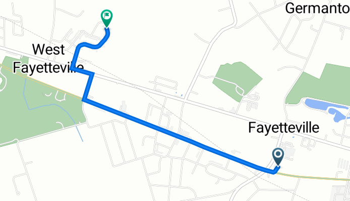 5035 Lincoln Way E, Fayetteville to 76 Fifth Ave, Fayetteville