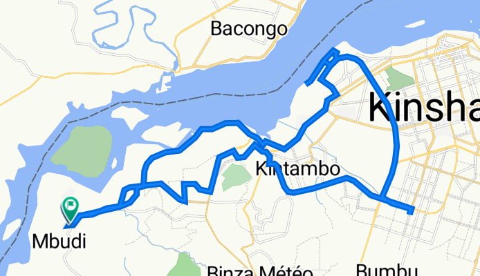 Avenue de la Source, Kinshasa à Avenue Mulano, Kinshasa