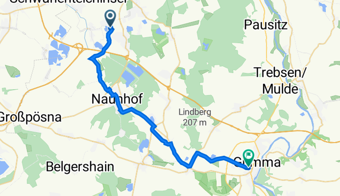 Am Tollertbruch 4, Brandis nach August-Bebel-Straße 9, Grimma