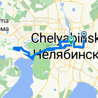 От улица Салютная 27 Челябинск, до улица Салютная 23 Челябинск