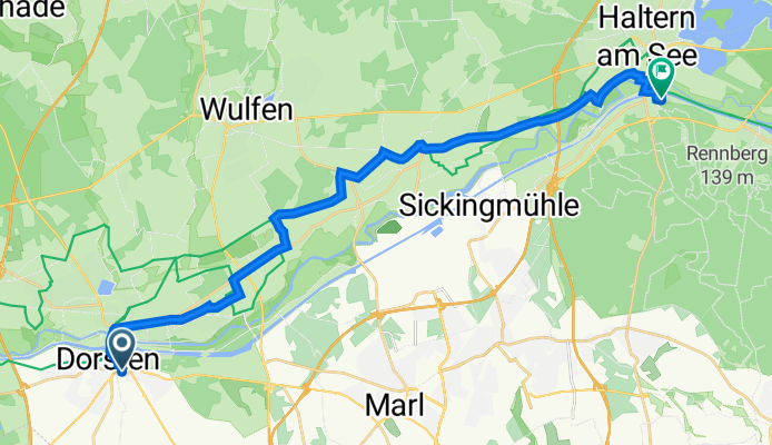 Vestische Allee 14, Dorsten nach Flaesheimer Straße 56, Haltern am See