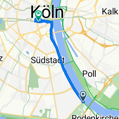 Heinrich-Lübke-Ufer 18, Köln nach Cäcilienstraße, Köln