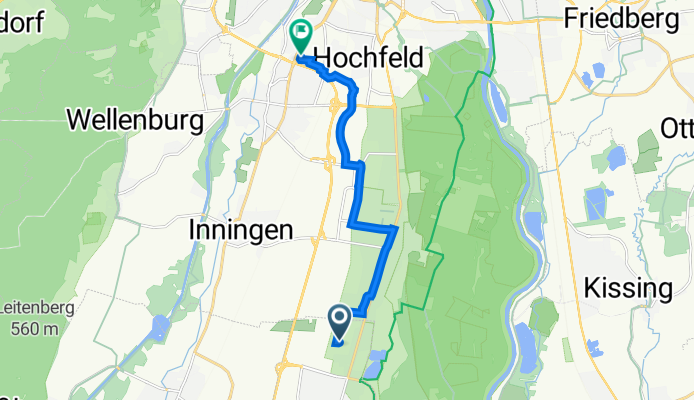 Keltenstraße 12, Königsbrunn nach Paul-Gerhardt-Straße 3, Augsburg