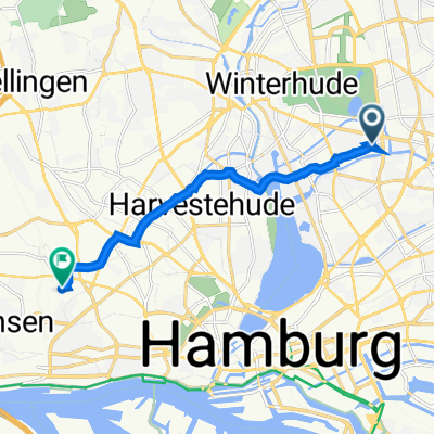 Jarrestraße 80, Hamburg nach Eva-Rühmkorf-Straße 6, Hamburg