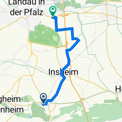 Hauptstraße 30, Rohrbach nach Max-Planck-Straße 1, Landau in der Pfalz