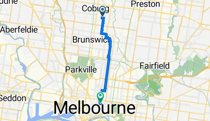 2A Coburg St, Coburg to 1 Jones La, Melbourne