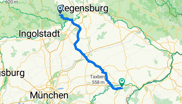 Talstraße 4, Riedenburg nach Burghauser Straße 43A, Altötting