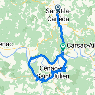 1 Place de la Petite Rigaudie, Sarlat-la-Canéda to 11 Place Marc Trefeil, Vitrac
