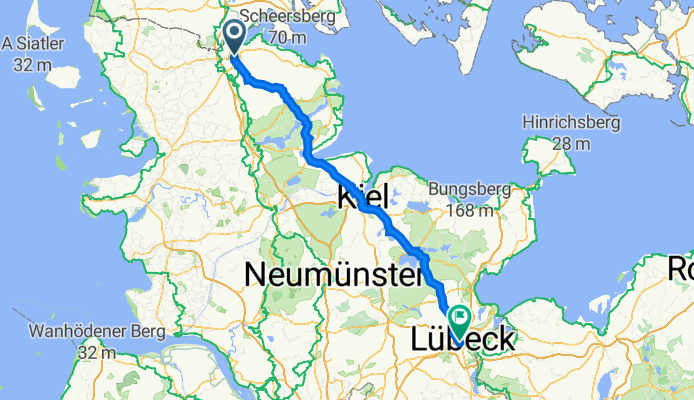 Am Pferdewasser 4, Flensburg naar Steinrader Weg 13, Lübeck