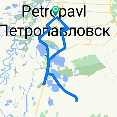 От улица Бостандыкская, Петропавловск до улица Мира 132, Петропавловск