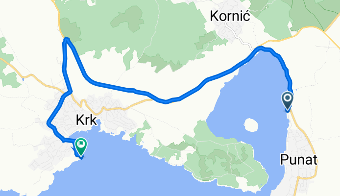 Kanajt, Punat až Autokamp Ježevac, Krk