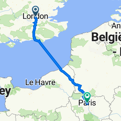 Thames Path, London to 1 bis Avenue Victoria, Paris