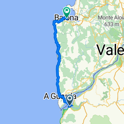 União das freguesias de Caminha (Matriz) e Vilarelho, Caminha to Calle de Lorenzo de la Carrera, 16–98, Baiona