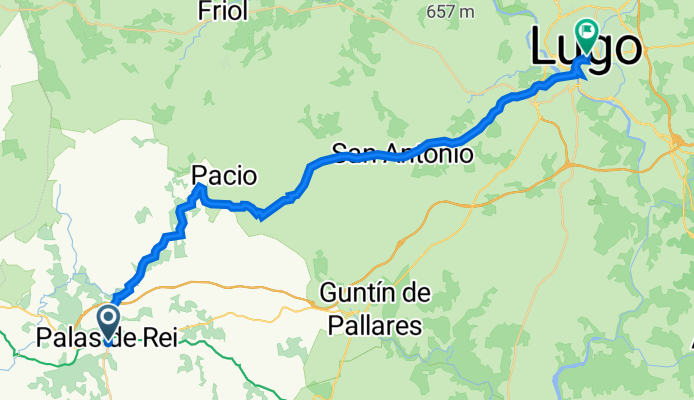 Travesía Iglesia, 1, Palas de Rei to Praza Maior, 1, Lugo