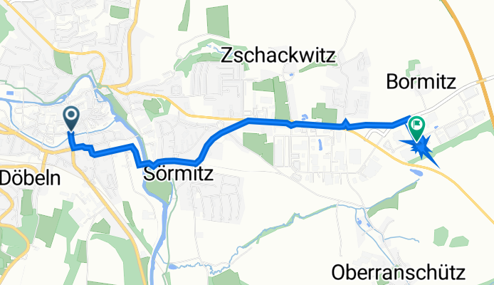 Zwingerstraße 6, Döbeln nach Hermann-Otto-Schmidt-Straße 4, Döbeln