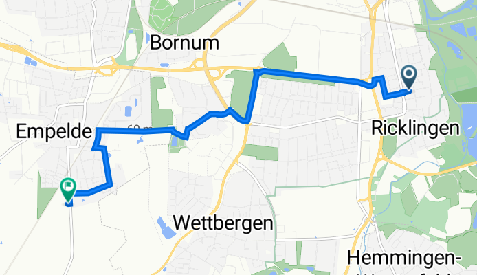 Nordfeldstraße 18, Hannover nach Ronnenberger Straße 24, Ronnenberg