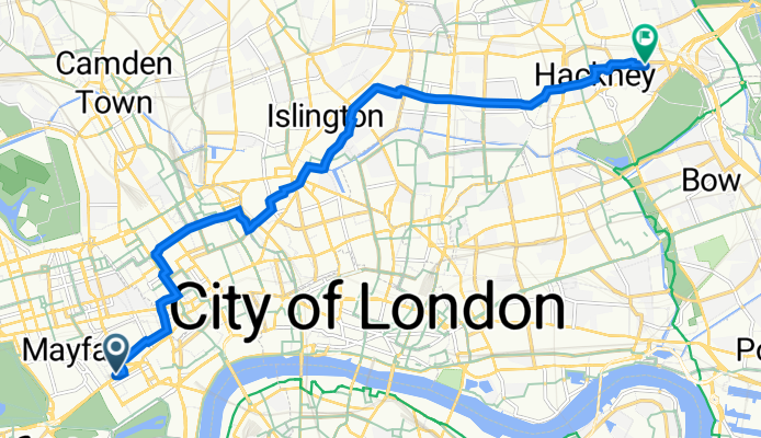 Burlington House, Piccadilly, London to Trower House, Wick Road, London