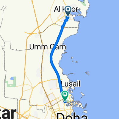 MGG6+F4V, الخور to 9FHX+PHH, Doha