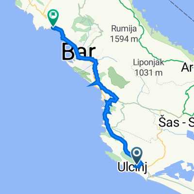 W6J7+CWJ, Ulcinj to 42QV+9GW, Sutomore
