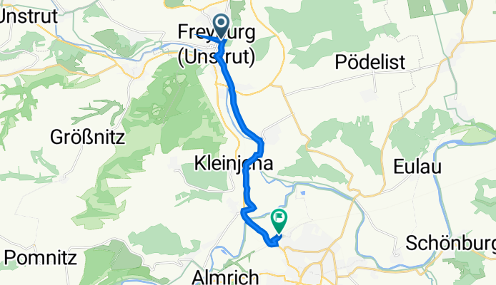 Schützenstraße 9, Freyburg nach Bahnhofstraße 43, Naumburg