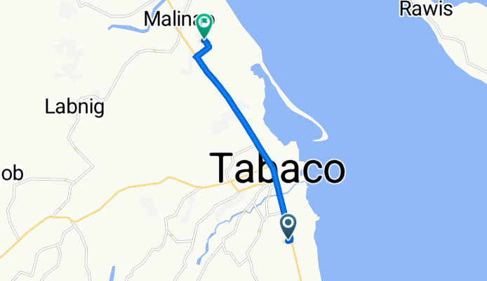 Route from 8PVM+7CX, Tabaco City