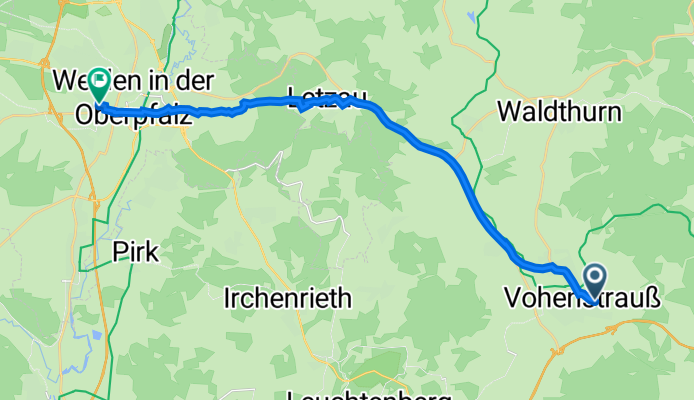 Von-Löffelholz-Straße 22, Vohenstrauß nach Ackerstraße 18, Weiden in der Oberpfalz