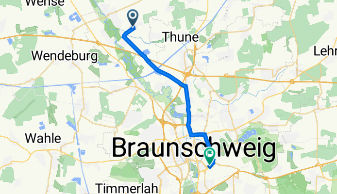 Steinkamp 52, Schwülper nach Brawo Allee 1, Braunschweig