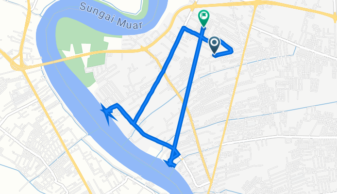 Lorong Paip 1 28, Muar to Jalan Treh 2 256, Muar