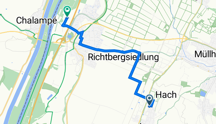 Fritz-Gugelmeier-Straße 21, Auggen nach Rheinwaldstraße 3, Neuenburg am Rhein