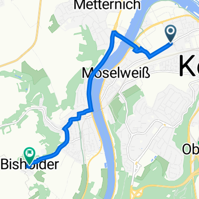 Moselweißer Straße 105, Koblenz nach In Bisholder 11, Koblenz