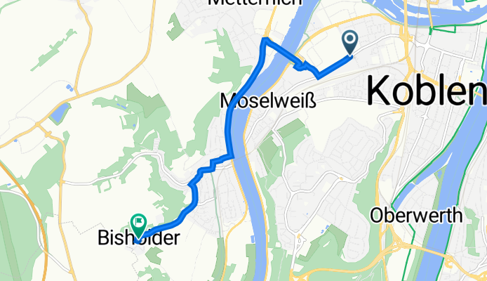 Moselweißer Straße 105, Koblenz nach In Bisholder 11, Koblenz