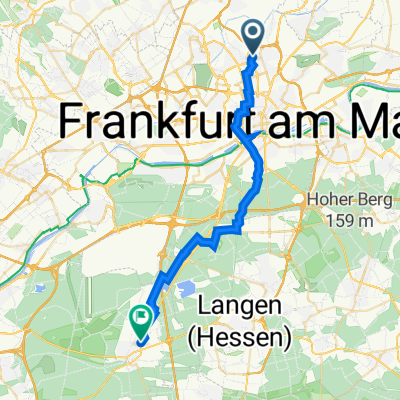 Sigmund-Freud-Straße 50, Frankfurt am Main nach Wilhelm-Leuschner-Straße 38, Mörfelden-Walldorf
