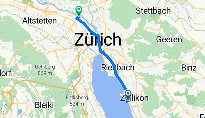 Annastrasse 2–4, Zollikon nach Limmatstrasse 310, Zürich