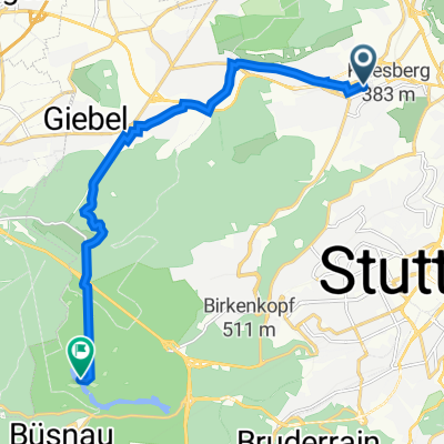 Burgenlandstraße 73, Stuttgart nach Mahdentalstraße 14, Stuttgart