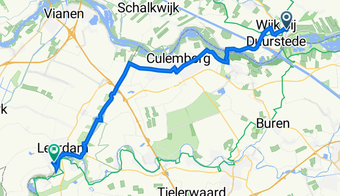 Wijk bij Duurstede naar Jasmijnstraat 23, Leerdam