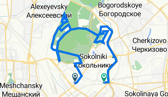 От Русаковская улица 7 стр. 3, Москва до проезд Попов, Москва