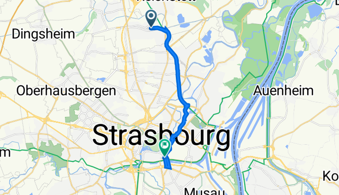 8 Rue du Canal, Souffelweyersheim à 33 Rue de la 1ère Armée, Strasbourg