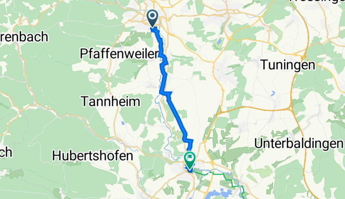 Zeppelinstraße 22/1, Villingen-Schwenningen nach Irmastraße 7, Donaueschingen