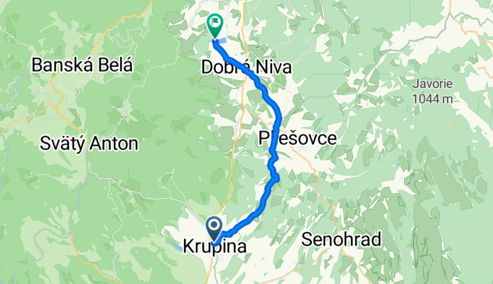 Krupina - Kopanice - Bzovská Lehôtka - Sása - Dobrá Niva v.n.