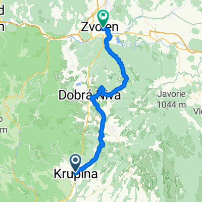 Krupina -  Sása - Dobrá Niva - Kráľová - Zvolen
