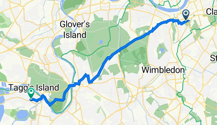 27A Wandsworth Common West Side, London to 20 Manor Road, East Molesey