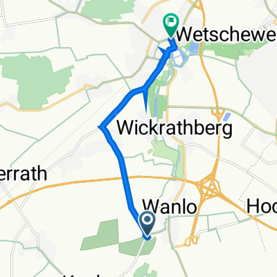 Kuckumer Straße 61, Mönchengladbach nach Trompeterallee 31, Mönchengladbach