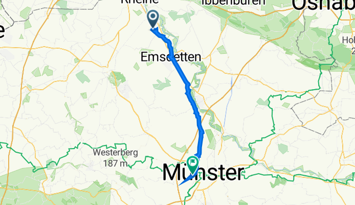 Marderstraße 14, Rheine nach Universitätsklinikum, Münster