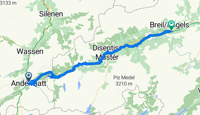Gotthardstrasse 2, Andermatt nach La Resgia 253, Tavanasa
